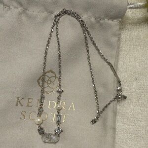 Kendra Scott Silver Necklace with Pearl and Gem Accents